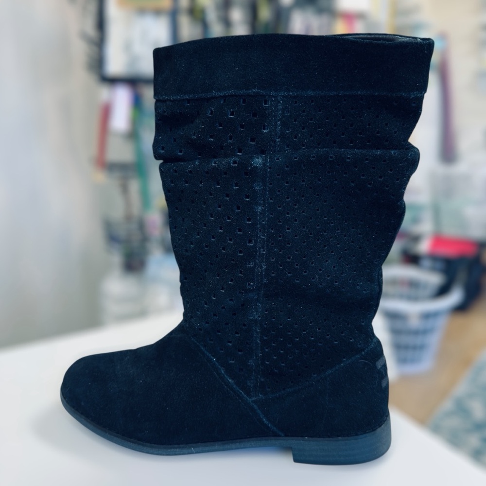 TOMS Serra Women's Black Suede Mid-Calf Slouch Boots Size 8.5 - Picture 6 of 9